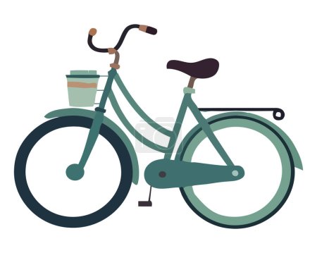 Téléchargez les illustrations : Design vélo vert sur blanc - en licence libre de droit