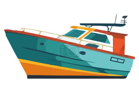 Téléchargez les illustrations : Illustration vectorielle de voilier sur blanc - en licence libre de droit