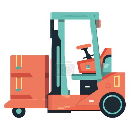 Illustration for Colored forklifts vector over white - Royalty Free Image
