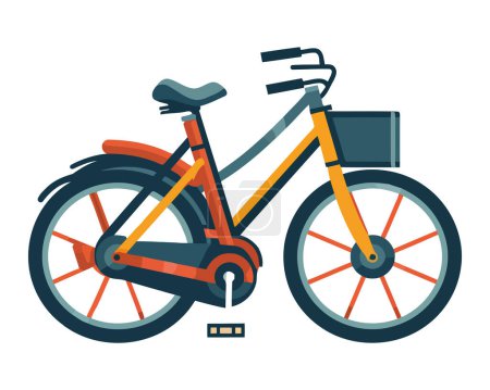 Téléchargez les illustrations : Illustration bicyclette colorée sur blanc - en licence libre de droit