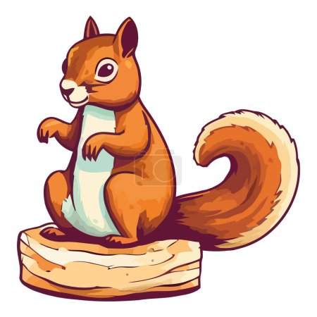 Téléchargez les illustrations : Écureuil moelleux design sur blanc - en licence libre de droit