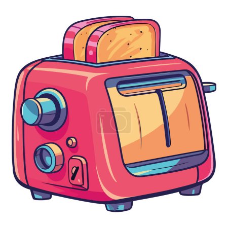 Illustration for Kitchenware toaster design over white - Royalty Free Image