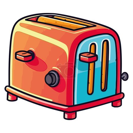 Illustration for Kitchenware toaster illustration over white - Royalty Free Image