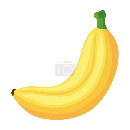 Téléchargez les illustrations : Fruits de banane sur fond blanc icône isolé - en licence libre de droit