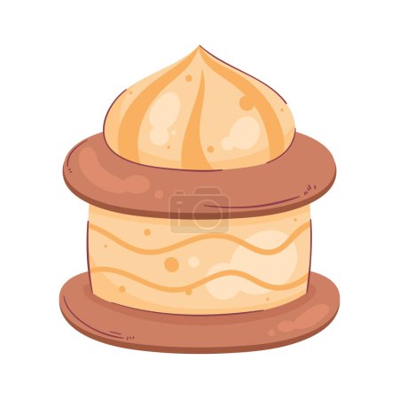 Téléchargez les illustrations : Conception cupcake chocolat sur blanc - en licence libre de droit