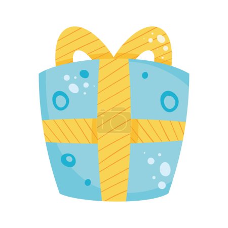 Ilustración de Caja de regalo azul sobre blanco - Imagen libre de derechos