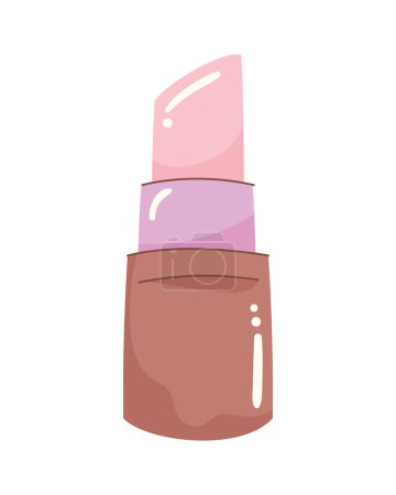 Téléchargez les illustrations : Rouge à lèvres rose design sur blanc - en licence libre de droit