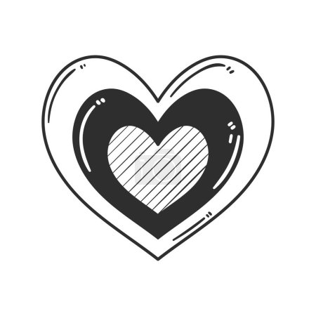 Téléchargez les illustrations : Conception de coeur mignon sur blanc - en licence libre de droit