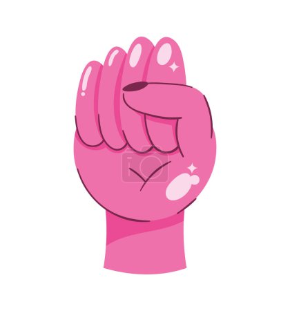 Ilustración de Pink fist design over white - Imagen libre de derechos
