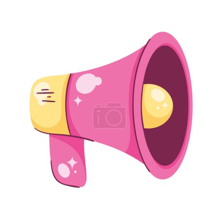 Illustration for Pink megaphone design over white - Royalty Free Image