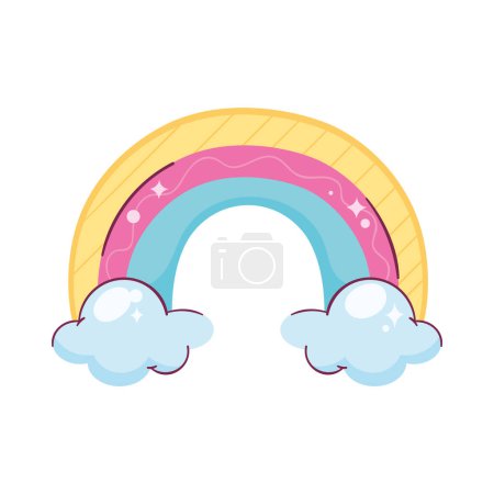 Illustration for Cute colored rainbow over white - Royalty Free Image