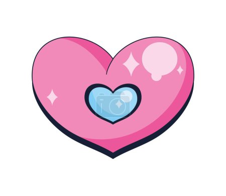 Ilustración de Diseño de corazón rosa sobre blanco - Imagen libre de derechos