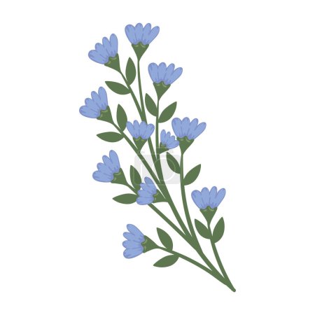 Illustration for Purple flowers branch icon isolated - Royalty Free Image