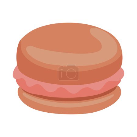 Téléchargez les illustrations : Dessert macaron icône sucrée isolé - en licence libre de droit