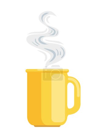 Téléchargez les illustrations : Tasse de café chaud icône isolé - en licence libre de droit