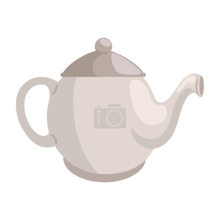 Téléchargez les illustrations : Icône de bouilloire de café illustration isolée - en licence libre de droit