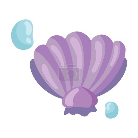 Ilustración de Concha marina tropical icono marino aislado - Imagen libre de derechos