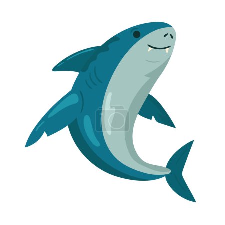Illustration for Shark marine life icon isolated - Royalty Free Image