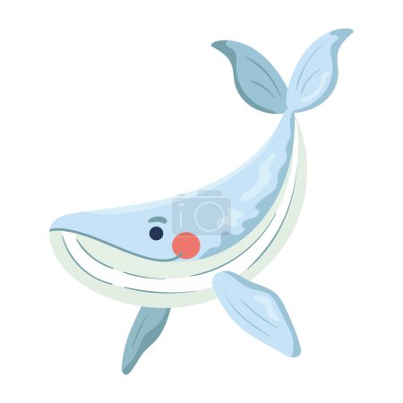 Illustration for Whale marine life icon isolated - Royalty Free Image