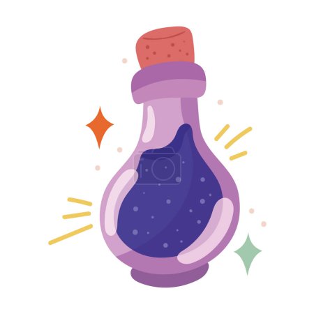 Téléchargez les illustrations : Icône de bouteille de potion ésotérique isolé - en licence libre de droit