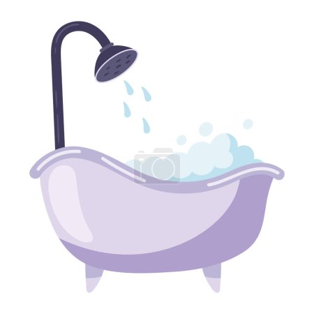 Ilustración de Icono de bañera y ducha ilustración aislada - Imagen libre de derechos