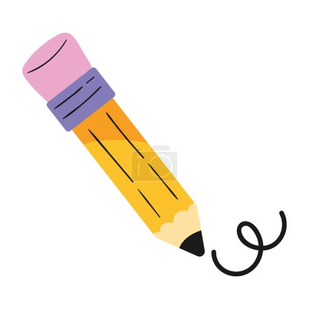Téléchargez les illustrations : Crayon écriture icône isolé illustration - en licence libre de droit