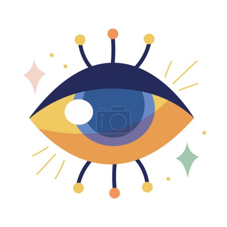 Téléchargez les illustrations : Icône magique ésotérique globe oculaire isolé - en licence libre de droit