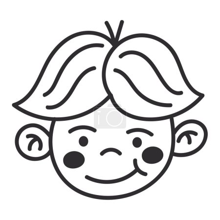Illustration for Face boy doodle icon isolated illustration - Royalty Free Image
