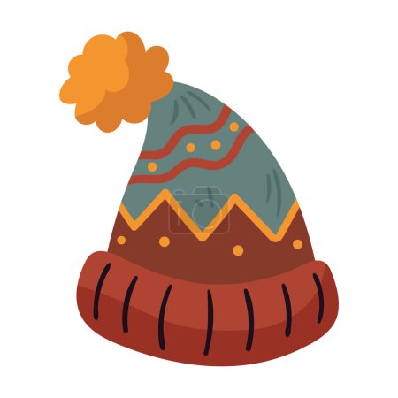 Illustration for Knitted cap accessory icon isolated illustration - Royalty Free Image