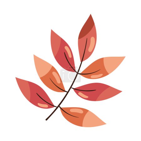 Ilustración de Otoño hojas rama icono aislado ilustración - Imagen libre de derechos