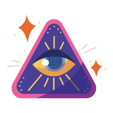 Illustration for Esoteric pyramid and eye icon isolated - Royalty Free Image