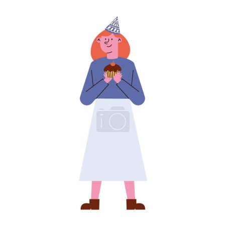 Illustration for Birthday girl illustration vector isolated - Royalty Free Image