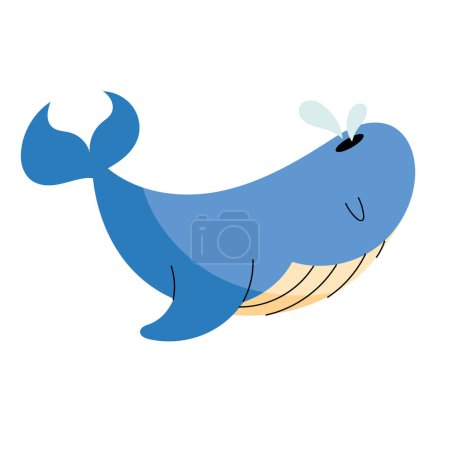 Illustration for Whale doodle illustration vector isolated - Royalty Free Image