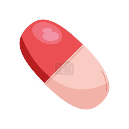 Illustration for Red pill illustration vector isolated - Royalty Free Image