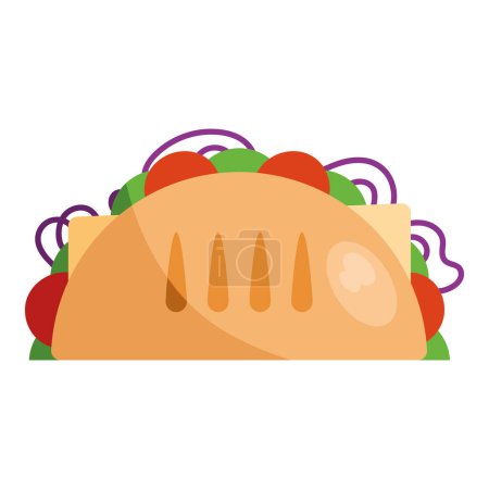 Téléchargez les illustrations : Vecteur d'illustration taco mexicain isolé - en licence libre de droit