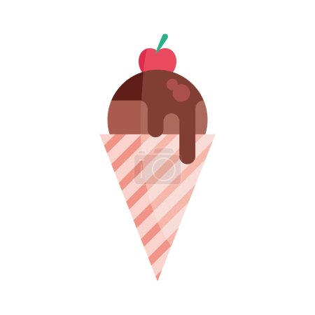 Téléchargez les illustrations : Glace chocolat vecteur isolé crème glacée - en licence libre de droit