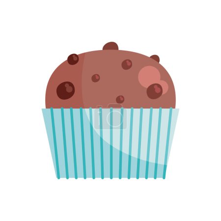 Téléchargez les illustrations : Cupcake chocolat illustration vecteur isolé - en licence libre de droit