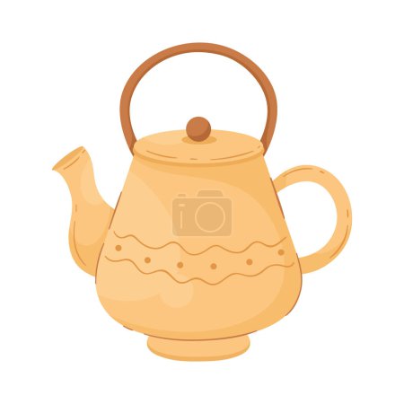 Téléchargez les illustrations : Bouilloire pour vecteur de thé isolé - en licence libre de droit