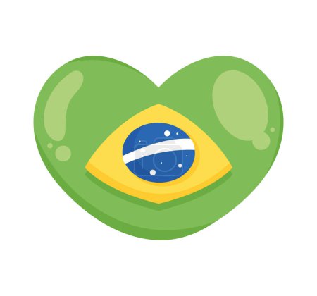 Téléchargez les illustrations : Vecteur brésilien d'illustration cardiaque isolé - en licence libre de droit