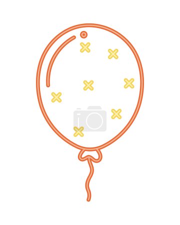 Illustration for Neon helium balloon illustration vector isolated - Royalty Free Image