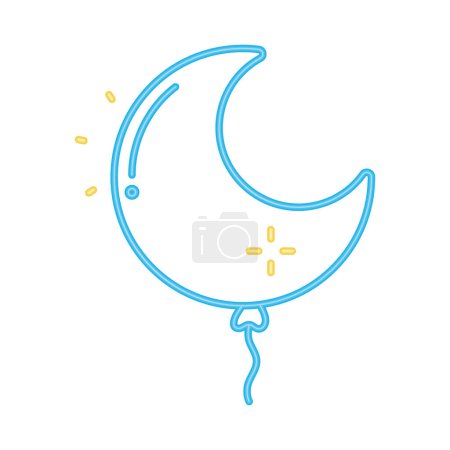 Illustration for Neon helium moon balloon vector isolated - Royalty Free Image