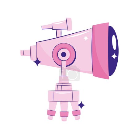Ilustración de Vector de diseño de telescopio rosa aislado - Imagen libre de derechos