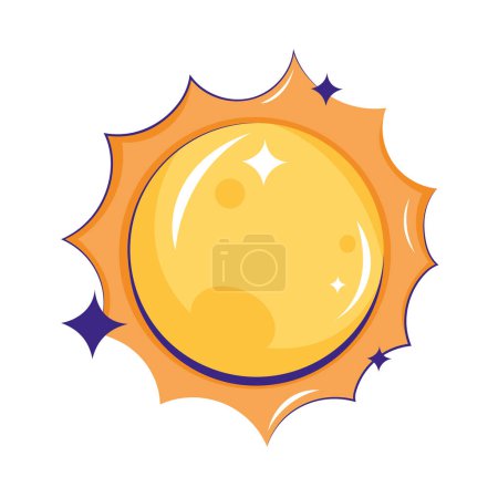 Illustration for Sun with brights vector isolated - Royalty Free Image