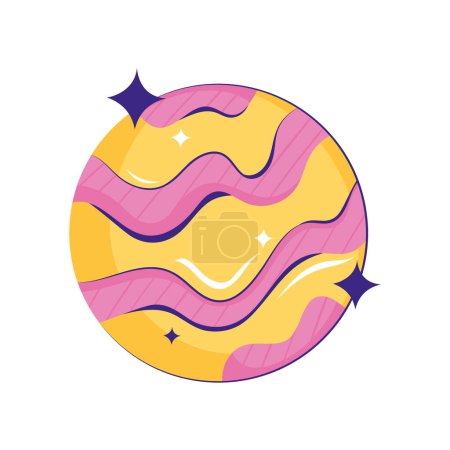 Illustration for Striped planet design vector isolated - Royalty Free Image