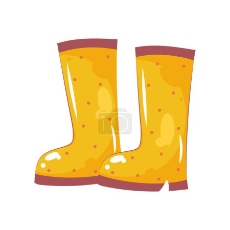 Illustration for Yellow rubber boots vector isolated - Royalty Free Image