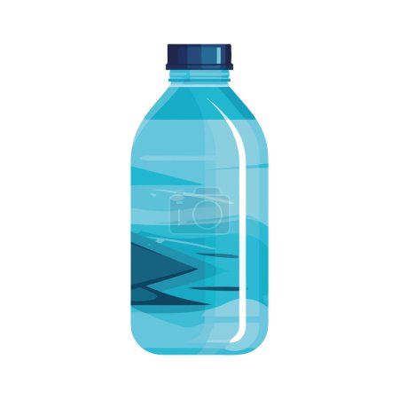 Ilustración de Agua purificada en botella de plástico sobre blanco - Imagen libre de derechos