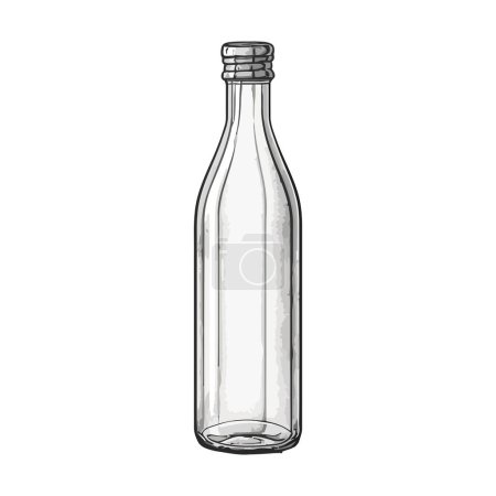 Illustration for Transparent glass bottle over white - Royalty Free Image