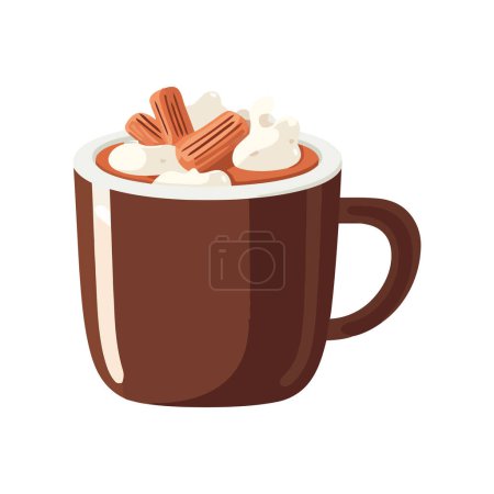 Ilustración de Linda taza de café con caramelos sobre blanco - Imagen libre de derechos