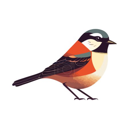 Téléchargez les illustrations : Mignon petit oiseau design sur blanc - en licence libre de droit