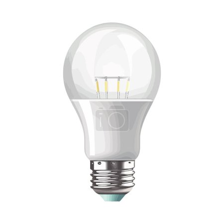 Téléchargez les illustrations : Conception vectorielle ampoule sur blanc - en licence libre de droit